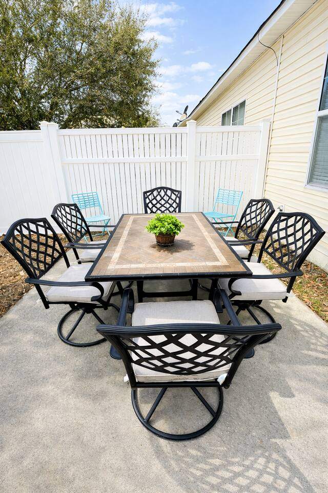Back patio dining table with chairs